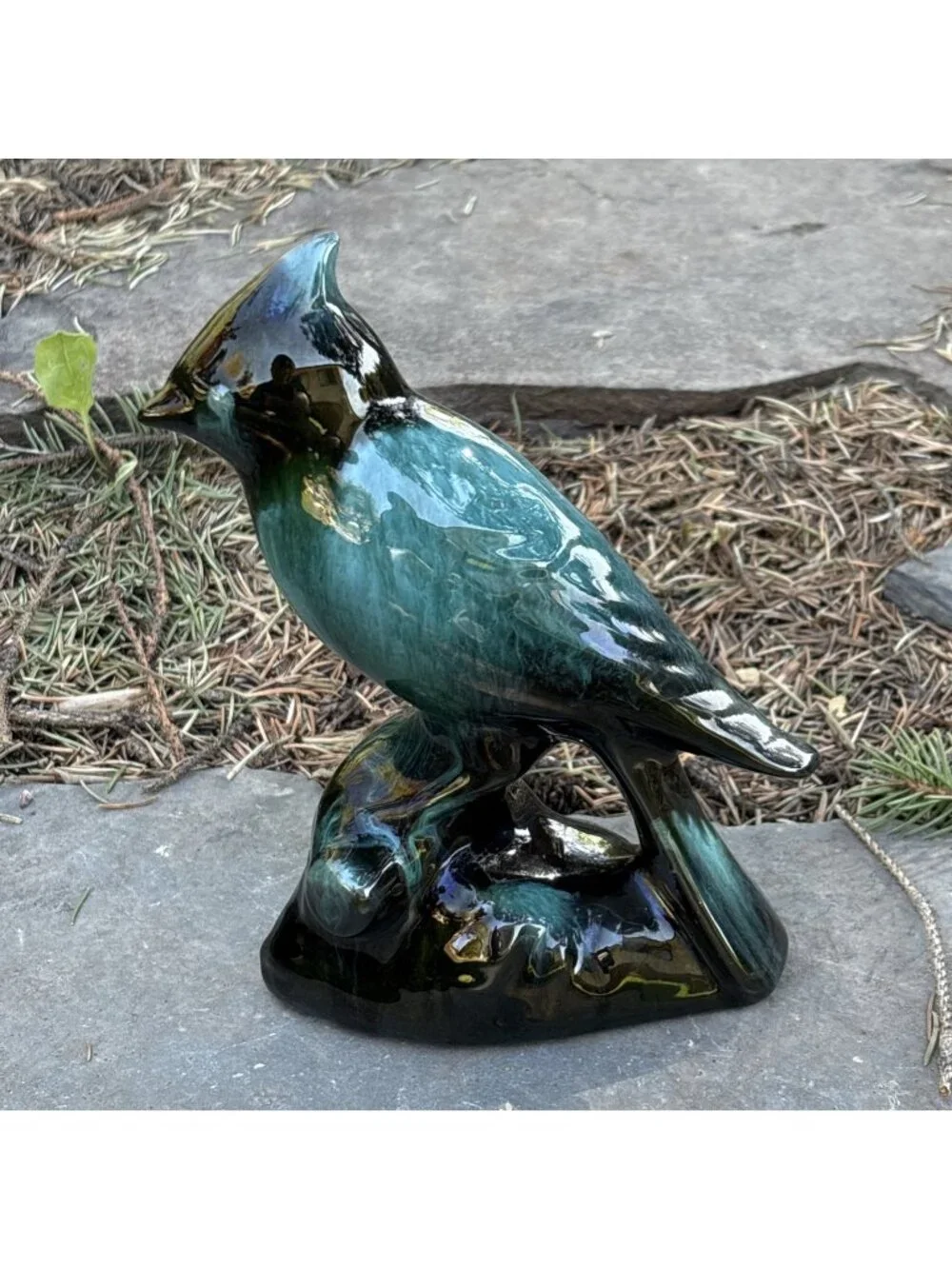 Vtg Blue Mountain Pottery Cardinal Bird Figurine MCM Drip Glazed Ceramic Canada - Picture 1 of 7